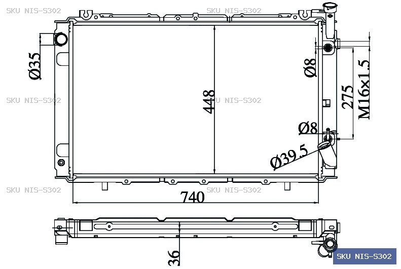 Nissan Safari Y60 1988-1997 Radiator NIS-S302