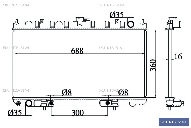 Nissan Sunny B16 Radiator NIS-S104
