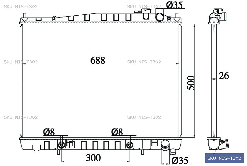 Nissan Terrano R50 1995-1999 Radiator NIS-T302