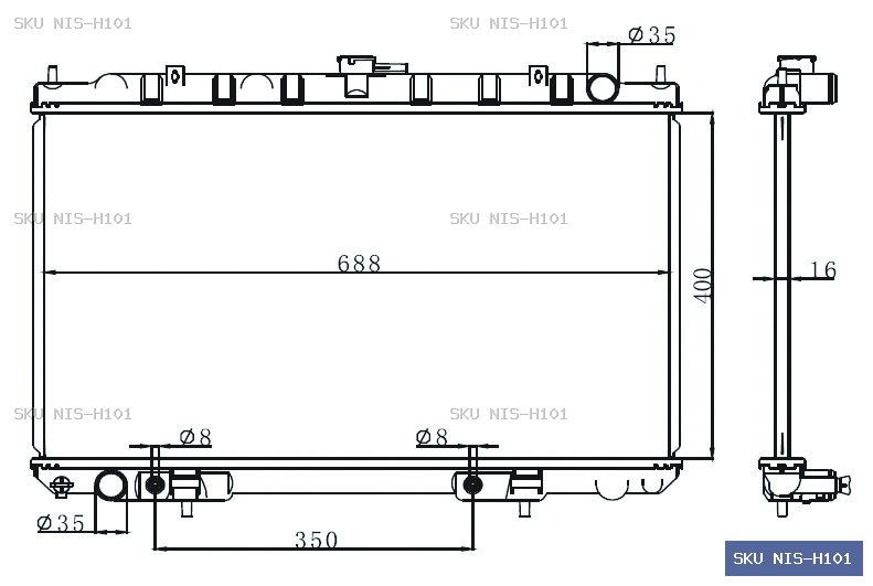 Nissan Tino V10 1999-2002 Radiator NIS-H101