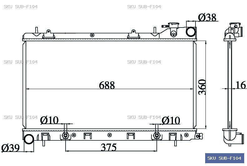 Subaru Forester SG 2002-2005 Radiator SUB-F104