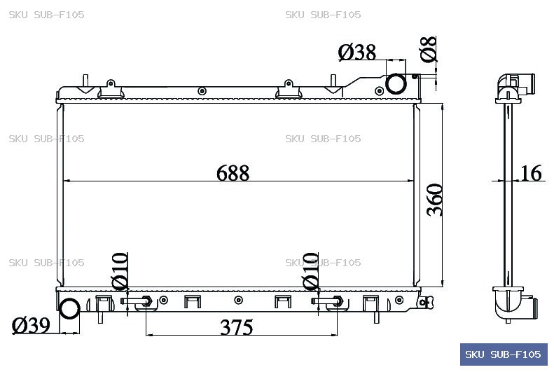 Subaru Forester SG 2002-2005 Radiator SUB-F105
