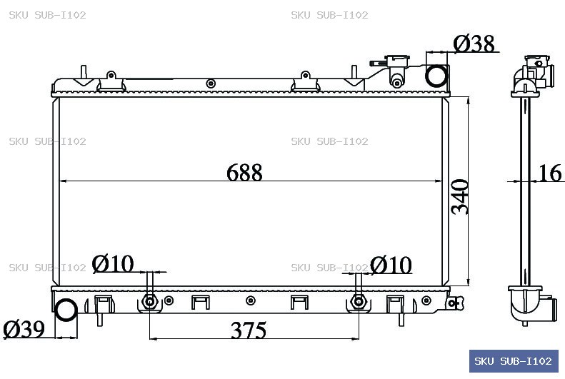 Subaru Impreza GC-GF 1998-2000 Radiator SUB-I102