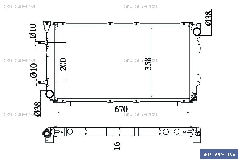 Subaru Legacy BC-BF 1991-1993 Radiator SUB-L106