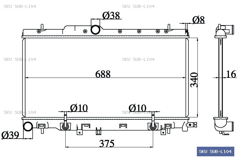 Subaru Legacy BE-BH 1998-2001 Radiator SUB-L104