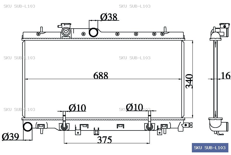 Subaru Legacy BE5 1998-2002 Radiator SUB-L103