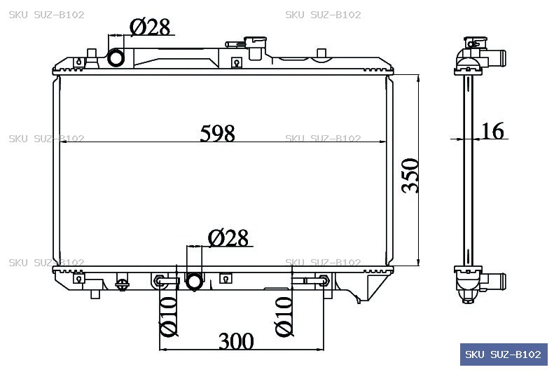 Suzuki Baleno GA11S Radiator SUZ-B102