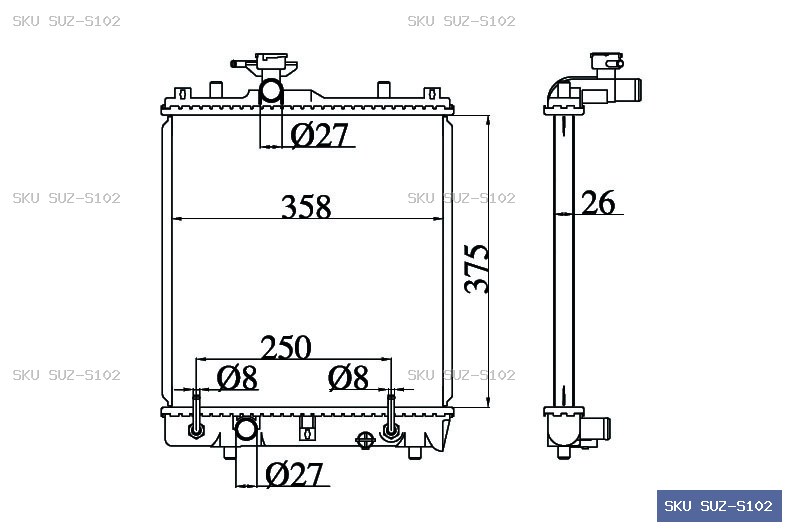 Suzuki Swift HR51S 2000-2004 Radiator SUZ-S102