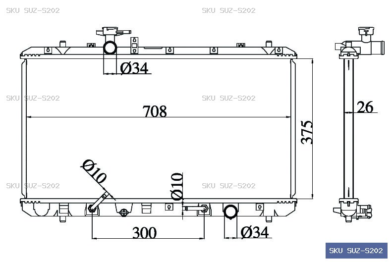 Suzuki SX4 YA11/YC11 2006-2014 Radiator SUZ-S202