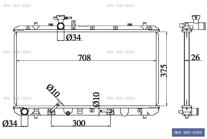 Suzuki SX4 YA41/YB41 2006-2014 Radiator SUZ-S201