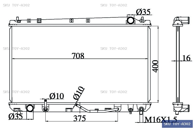 Toyota Avalon 07/00-10/03 Radiator TOY-A302