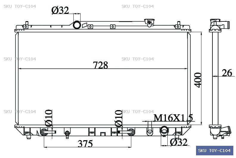 Toyota Camry SXV20 07/97-08/02 Radiator TOY-C104