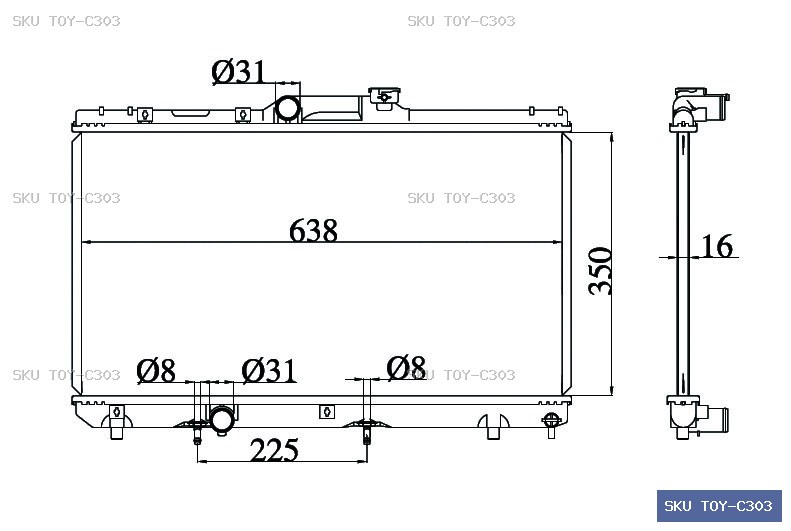 Toyota Corolla AE110 Radiator TOY-C303