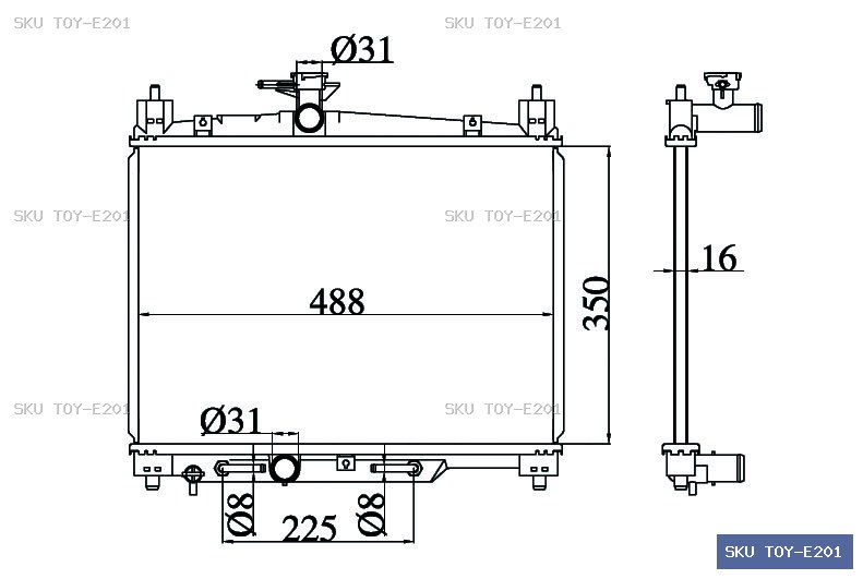 Toyota Echo NCP10 10/99-05 Radiator TOY-E201