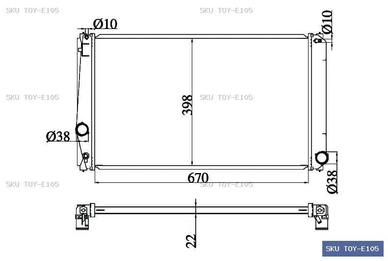 Toyota Estima ACR50 Radiator TOY-E105