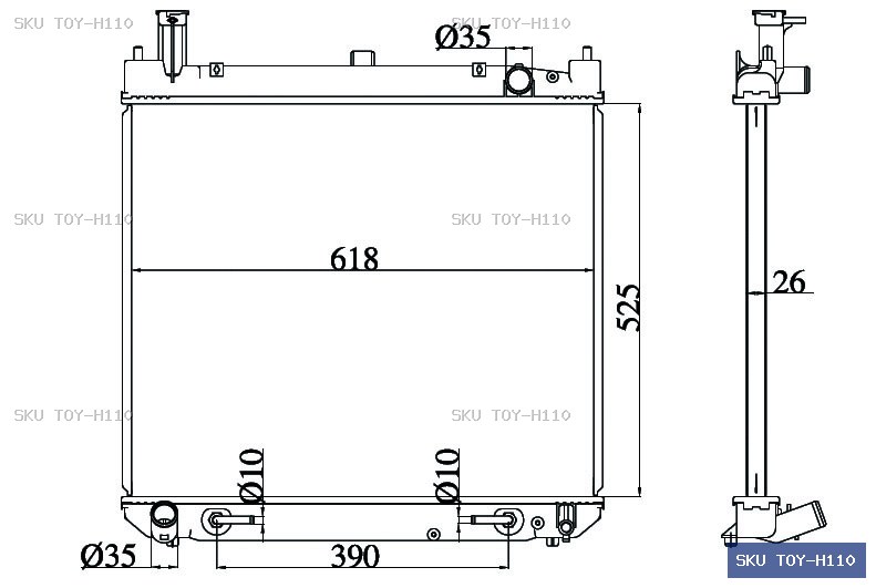 Toyota Granvia KCH10 Radiator TOY-H110