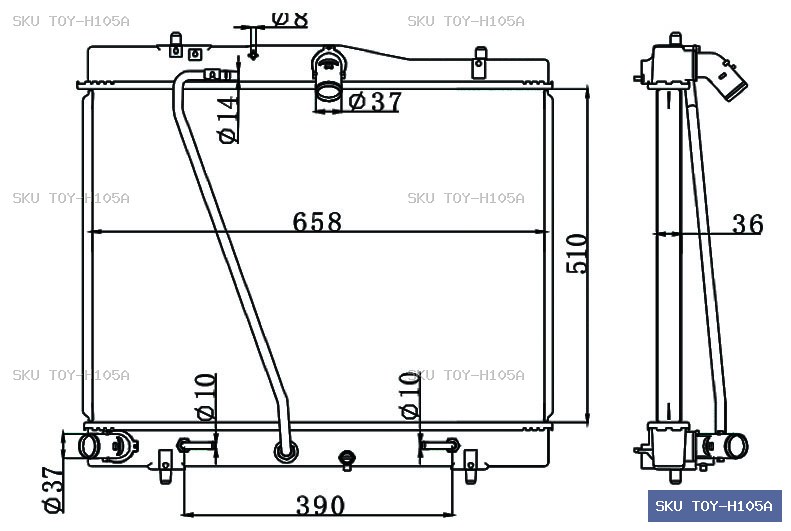 Toyota Hiace TRH200 Radiator TOY-H105A