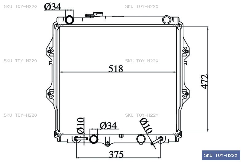 Toyota Hilux LN147 10/97-02/05 Radiator TOY-H220