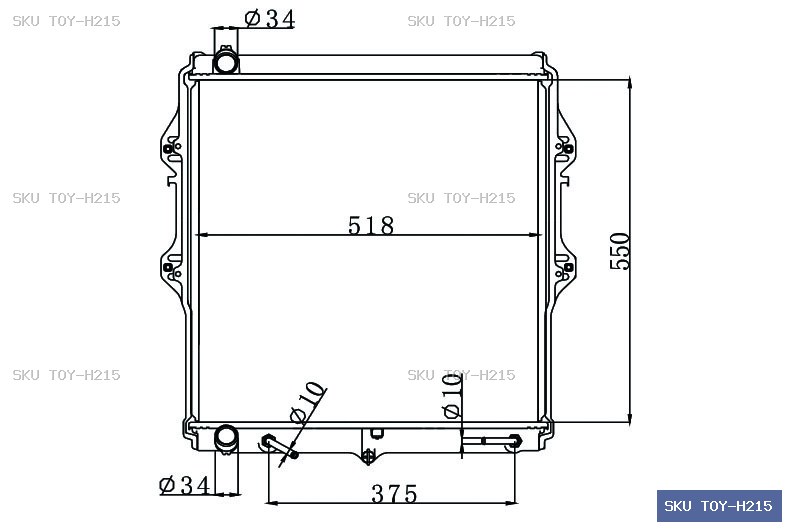 Toyota Hilux LN167 10/97-02/05 Radiator TOY-H215