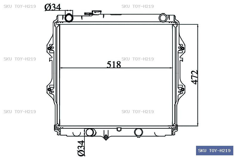 Toyota Hilux LN167 10/97-02/05 Radiator TOY-H219
