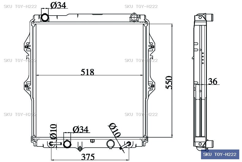 Toyota Hilux LN167 10/97-02/05 Radiator TOY-H222