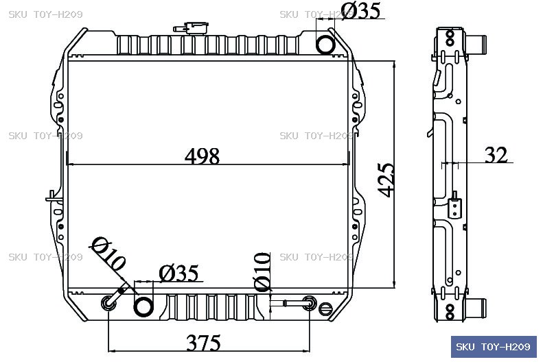Toyota Hilux RN90 10/88-09/97 Radiator TOY-H209