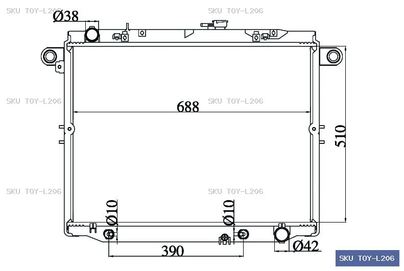 Toyota Landcruiser70 100 SERIES Radiator TOY-L206