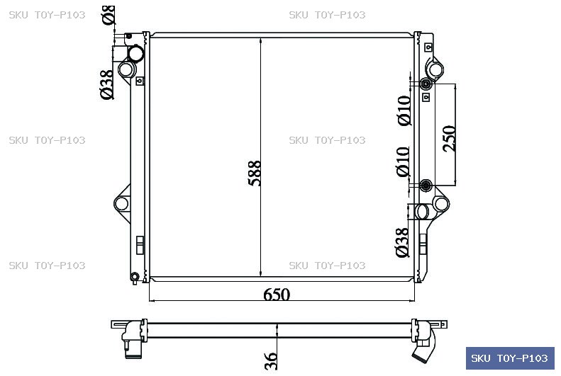 Toyota Prado KZJ120 02/03-10/06 Radiator TOY-P103