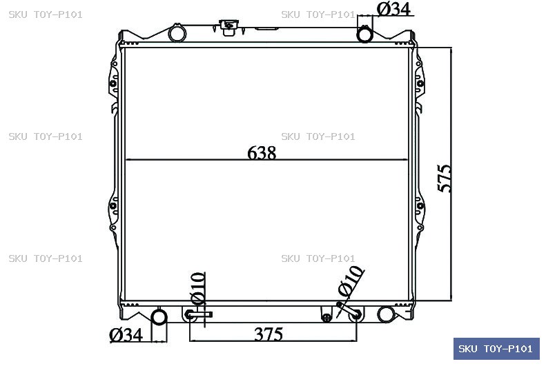 Toyota Prado VZJ95 07/96-12/02 Radiator TOY-P101