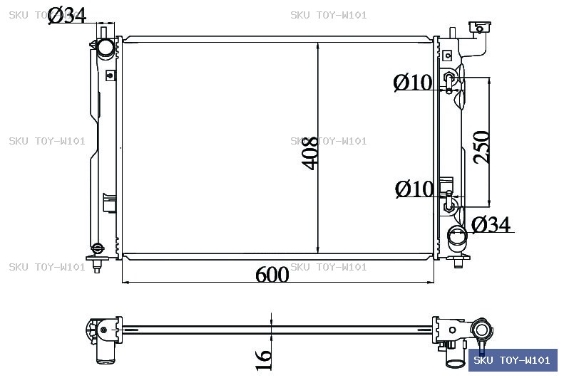 Toyota Wish ANE10 2003-2009 Radiator TOY-W101