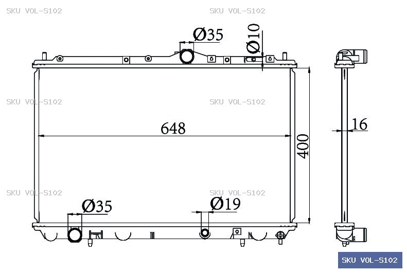 Volvo S40 P2 2004-2007 Radiator VOL-S102