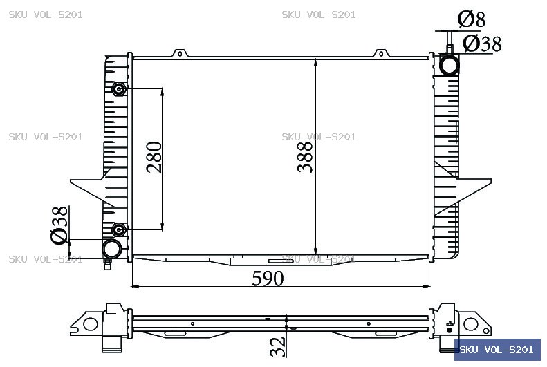 Volvo S70 2007-on Radiator VOL-S201