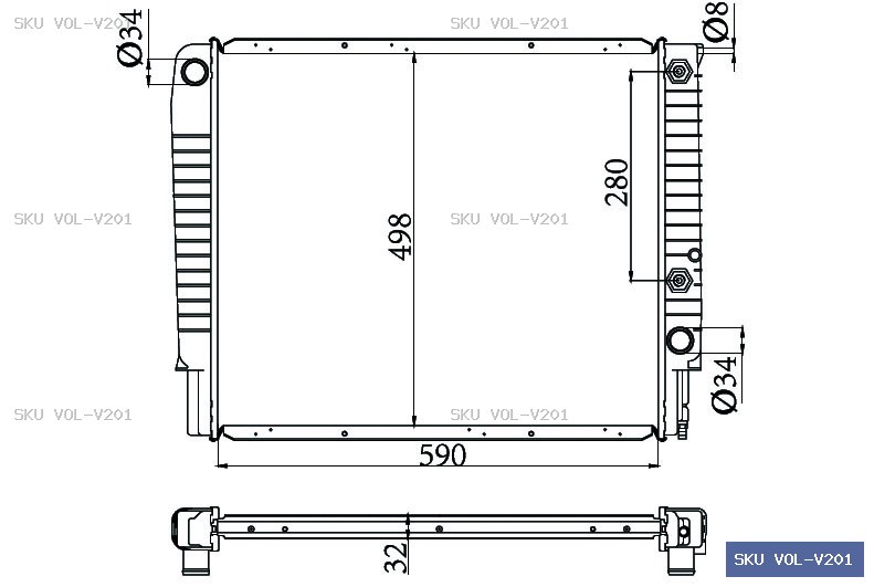 Volvo V90 1997-2004 Radiator VOL-V201